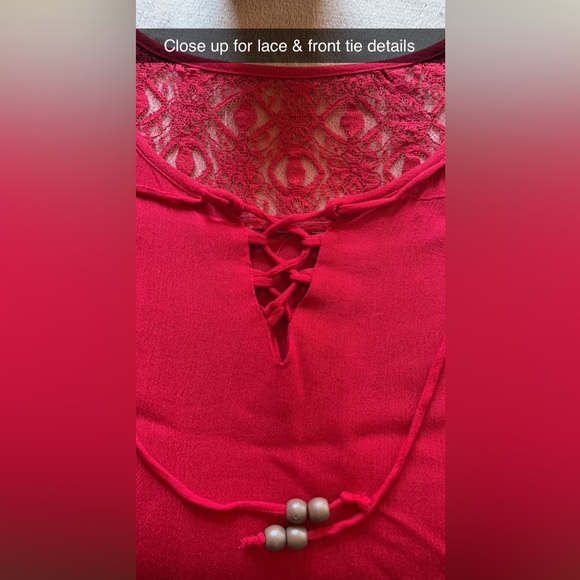 Mini Red Dress Western or Bohemian - Picture 5 of 5